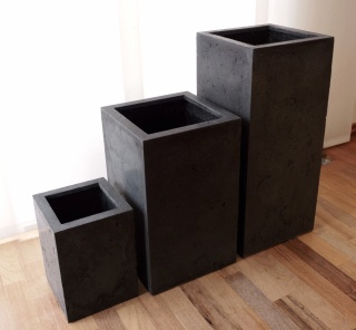 Donica H51cmx31cmx31cm antracyt- beton architektoniczny